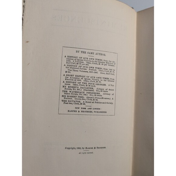 Reminiscences - Justin McCarthy (2 Vol. Set) - 1899 - Harper & Brothers - Picture 7 of 12